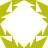 A static pixelated icon with a white central diamond shape surrounded by a green border of repeating triangular patterns.