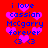 Red background with blue text reading 'i love cassian McGarry forever <3 <3' and pink heart shapes, two variations of the same design shown side-by-side.