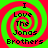 Four identical display a red and green spiral background with black text reading "I Love The Jonas Brothers" in pixelated font