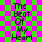 Pixelated text "The Beat Of My Heart" appears in four identical vertical on a green and pink checkered background with visible lines