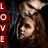 Four- shows characters with text labels: 'LOVE' vertically on left, 'Alice', 'Jasper', and partial 'edwardbella' below. Pixelated style with dark backgrounds