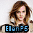 Four show a woman with brown hair in different poses and outfits, each with 'EllenP5' text overlay