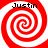 Four identical red and white spiral patterns arranged in a , each with the text "Justin" above it