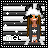 Pixel art character icon with animated background elements across three frames showing subtle pose and expression changes.