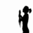 Silhouette of a figure holding a camera with colorful heart-shaped particles floating around it, transitioning from a top-knot hairstyle to a ponytail across frames.