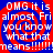 Pixelated text reads "OMG it is almost Fri you know what that means!!!!!" over red spiral and blue background, repeated in four identical quadrants.