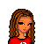 Pixel art buddy icon featuring a cartoon woman in red top and blue pants with visible midriff, accompanied by text "Sexy Single" in red script.