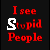 A 4x3 contact sheet of animated frames showing the phrase "I see Stupid People" with alternating red and white lettering on a black background, where individual letters in "Stupid" change color across frames to create an animation effect.