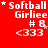 Red background with white text reading "Softball Girliee # 8 <333" arranged in a , showing animation changes across frames