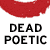 A 3x3 contact sheet of animated frames showing a red lip-shaped background with black text "DEAD POETIC" crossed out by horizontal red lines in various frame positions.