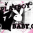 Pixelated black-and-white icon with pink accents shows a figure holding a sign reading 'HAPPY BIRTHDAY' above 'BABY' text.