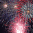 Pixelated fireworks display with red, blue, and white bursts against a dark background, accompanied by text reading "Happy New Year!!!".