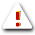 A contact sheet of three animated frames showing a warning triangle icon with red exclamation marks, displayed on a white background with gray borders and shadows.