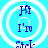 Four identical circular icons with blue background and white concentric rings, each containing text "Hi I'm" above a stylized name.