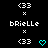 Pixel art icon with black background showing repeated text and symbols in white, cyan, and gray. Animated changes include heart and checkmark symbol swaps between frames.