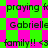 Pixelated text repeats across a green and pink checkered background with no visible animation changes.