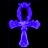 A split-frame contact sheet showing a blue ankh symbol on black background and green text reading "Original Icons .com" on dark green background.