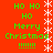 Red background with green text and white snowflakes arranged in a vertical between two identical text blocks