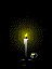 Animated candle icon with flickering flame and pulsing light effect on black background, featuring small cup and saucer prop.