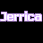 Pixelated text 'Jerrica' appears in four color variations across two on a black background