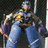 Pixelated image of a person in a colorful top and blue jeans against a dark background, with yellow text reading "i am the bubble bee" and "do transformer" on a yellow field.