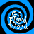 Four identical spiral patterns with blue and black rings, each containing white text fragments 'F', 'r', 'a', 'n', 'k', 's' arranged in a circular layout.