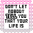 A 5x5 contact sheet of animated frames showing a pixel art icon with pink lace borders, white background, and text that changes from "DON'T LET NOBODY TELL YOU THAT YOUR LIFE IS" to stylized "OCEAN" text with varying color schemes.