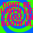 Red text on green and blue background with repeated phrases, no visible motion changes.