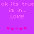 Pixelated text and heart symbols on a purple background with pink text and hearts.
