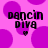 Pixelated text 'dancin DIVA' on pink background with purple circles, two identical frames side-by-side.