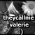 Pixelated grayscale image with stylized text reading 'they call me valerie' over abstract shapes and a smiley face.