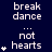 A dark blue background displays repeated text and heart symbols in white, with animated heart symbols changing in quantity across frames.