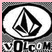 Black-and-white pixelated icon with a sailboat inside an oval frame, below which is the text "VOLCOM" in blocky letters.