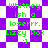 Green text on purple and white checkered background with repeated phrases 'Whitney ish a loserrr. Lizzy Rox :]' in multiple orientations.