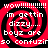 Red and black spiral background with white pixelated text reading "wow!!!!!!!! im gettin dizzy... boys are so confused" arranged in four quadrants.