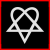 Two side-by-side pixelated icons featuring a white and red inverted pentagram with triangles on black backgrounds, each framed by colored borders.