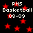 Black background with red stars and repeated white text reading PHS Basketball 08-09 in a pattern