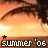 repeated orange-brown curved shapes with black outlines, each containing white text reading 'summer '06' and a small star above the text