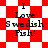 Red and white checkered background with black text reading "I Love Swedish Fish!" in four distinct arrangements.