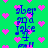 Green background with pink pixelated hearts and blue text reading "aber god take I call" in a vertical arrangement.