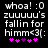 Pixelated text and pink heart symbols on a black background with two identical side-by-side frames showing slight animation differences.