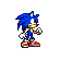 Pixel art character sprites in blue, green, and yellow forms with red shoes on gray background showing motion sequences.