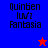 Blue and red pixelated background with text "Quinben luvz Fantasia" and a star icon changing from red to blue.