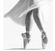 Black-and-white animation of a dancer in motion, showing legs and skirt with flowing fabric movement.