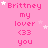Pink background with repeated text 'Brittney my lover <33 you' and scattered white stars, arranged in a pattern