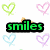A static digital image with green and blue text over a white background filled with pastel heart outlines in green, pink, blue, and purple.
