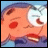 Pixelated anime-style character with closed eyes, red cheeks, and a white circular mark on the face, set against a blue background with black text reading 'AnimeIM' and 'COM' on the right.