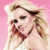 Six pixelated images of a blonde woman in various poses and outfits against different backgrounds, including pink, white, and blue.