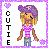 Pixel art icon of a character with purple hair and pink clothing, framed by a pixelated border with text "CUTIE" vertically on the left.
