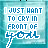 identical pixelated text icons with blue lettering on a light teal background, each displaying "I JUST WANT TO CRY IN FRONT OF YOU" in all caps